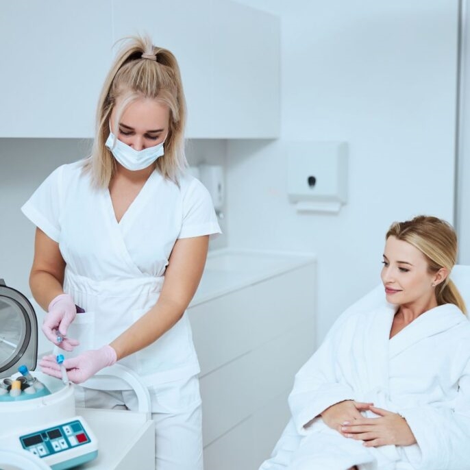 PRP treatment (Platelet-Rich Plasma) for skin rejuvenation and repair